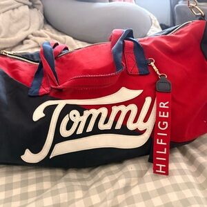 Tommy Hilfiger Red and Navy Duffel Bag